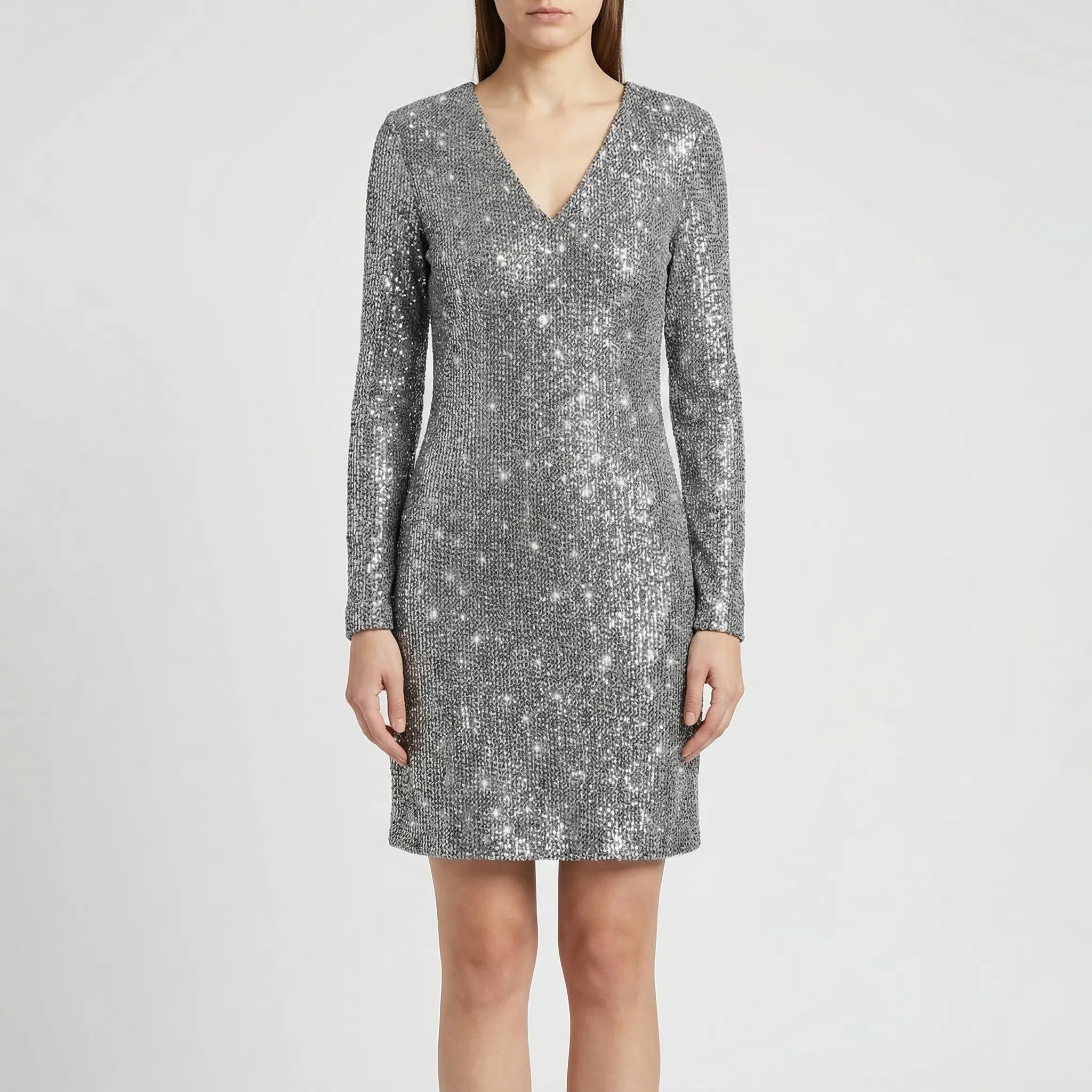 Glimmra - Long Sleeve Wrap Style Mini Dress