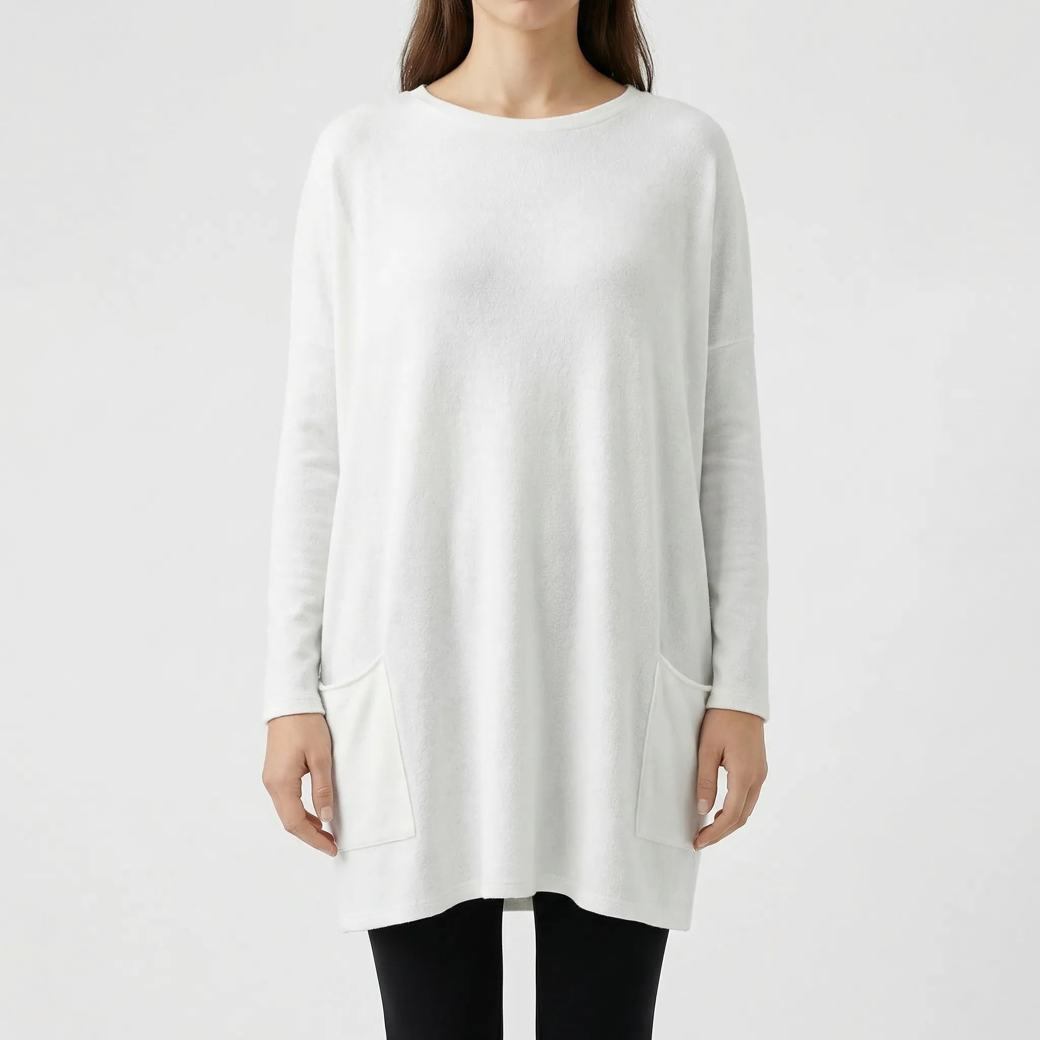 Sofella - Long Sleeve Oversized Tunic Dress