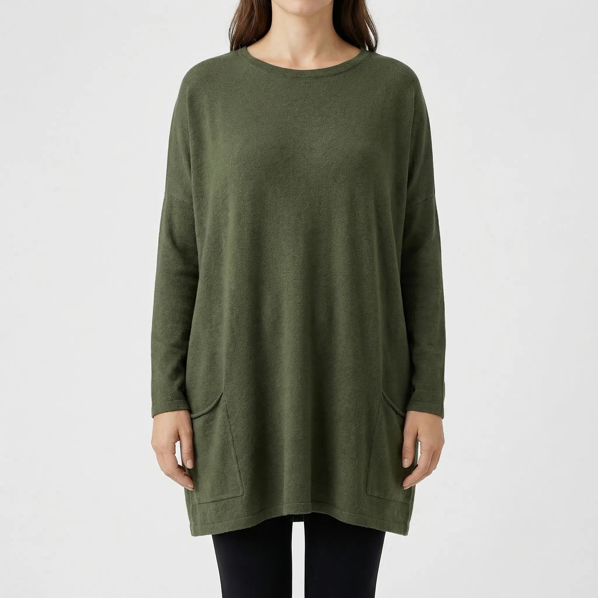 Sofella - Long Sleeve Oversized Tunic Dress