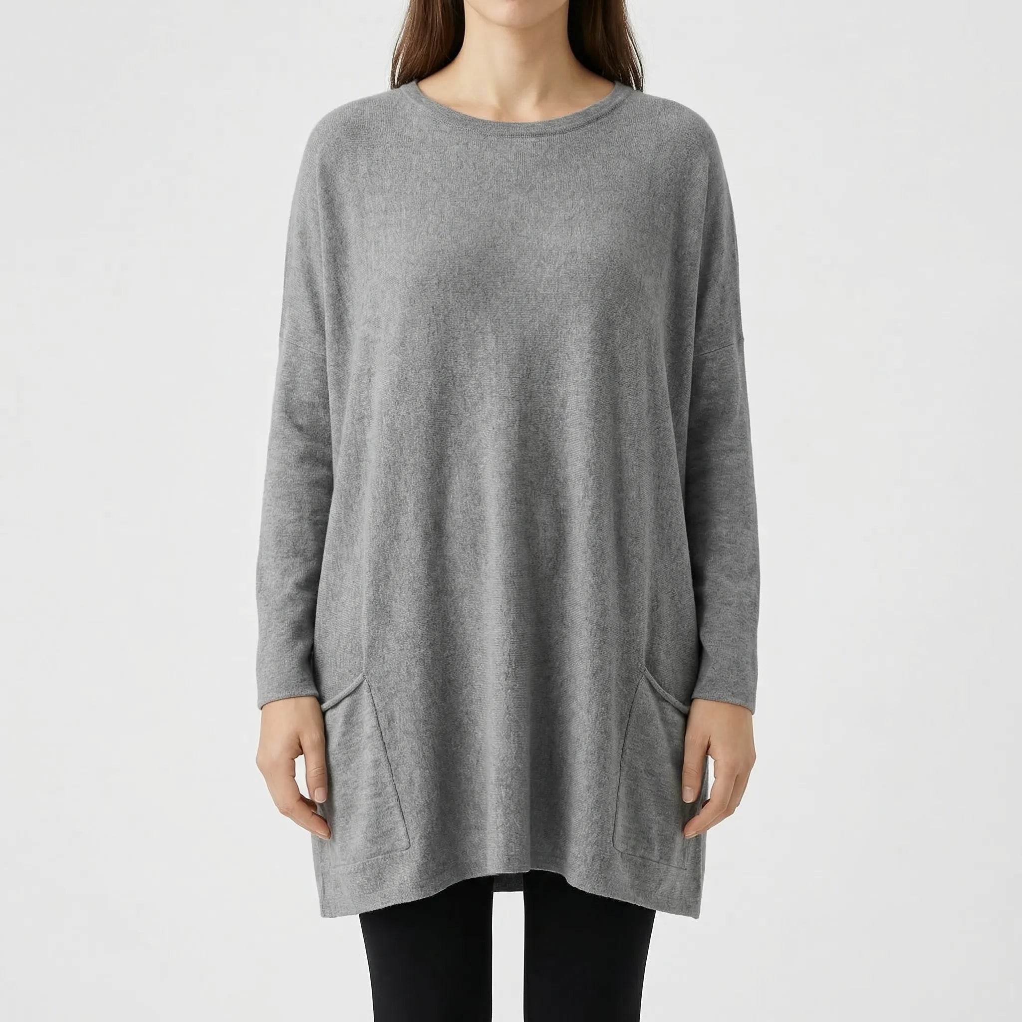 Sofella - Long Sleeve Oversized Tunic Dress
