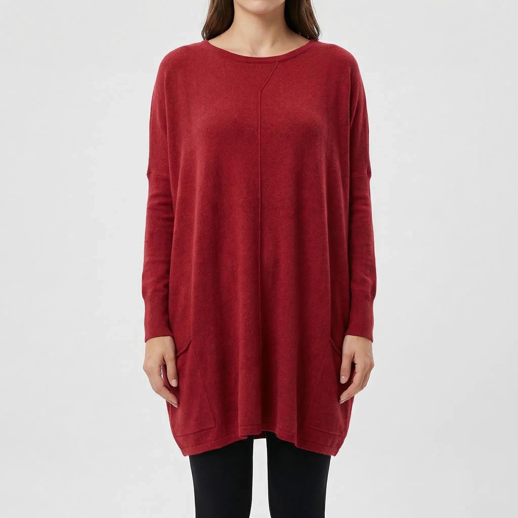 Sofella - Long Sleeve Oversized Tunic Dress