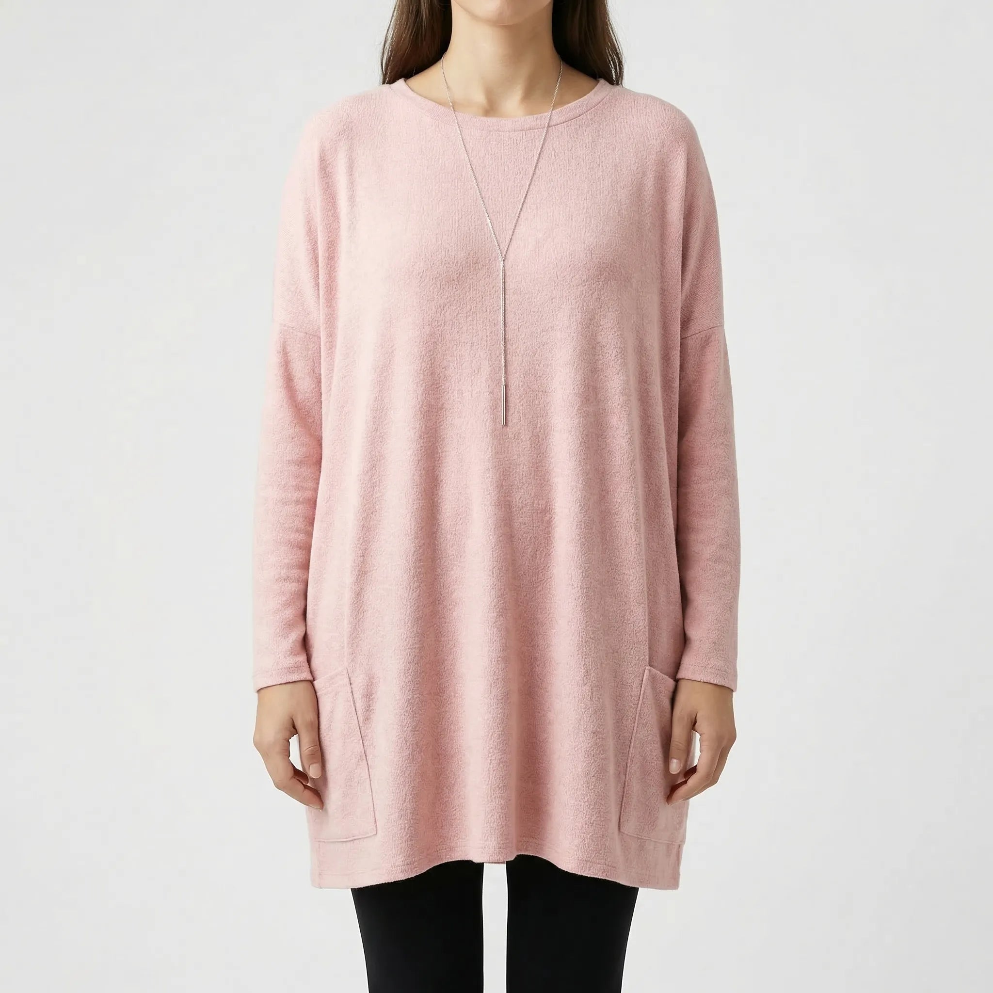 Sofella - Long Sleeve Oversized Tunic Dress