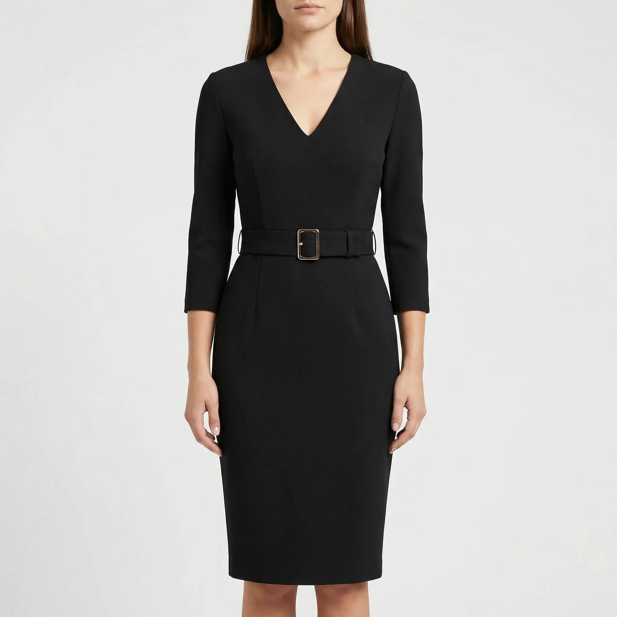 Velvara - Belted Wrap Midi Dress For Women