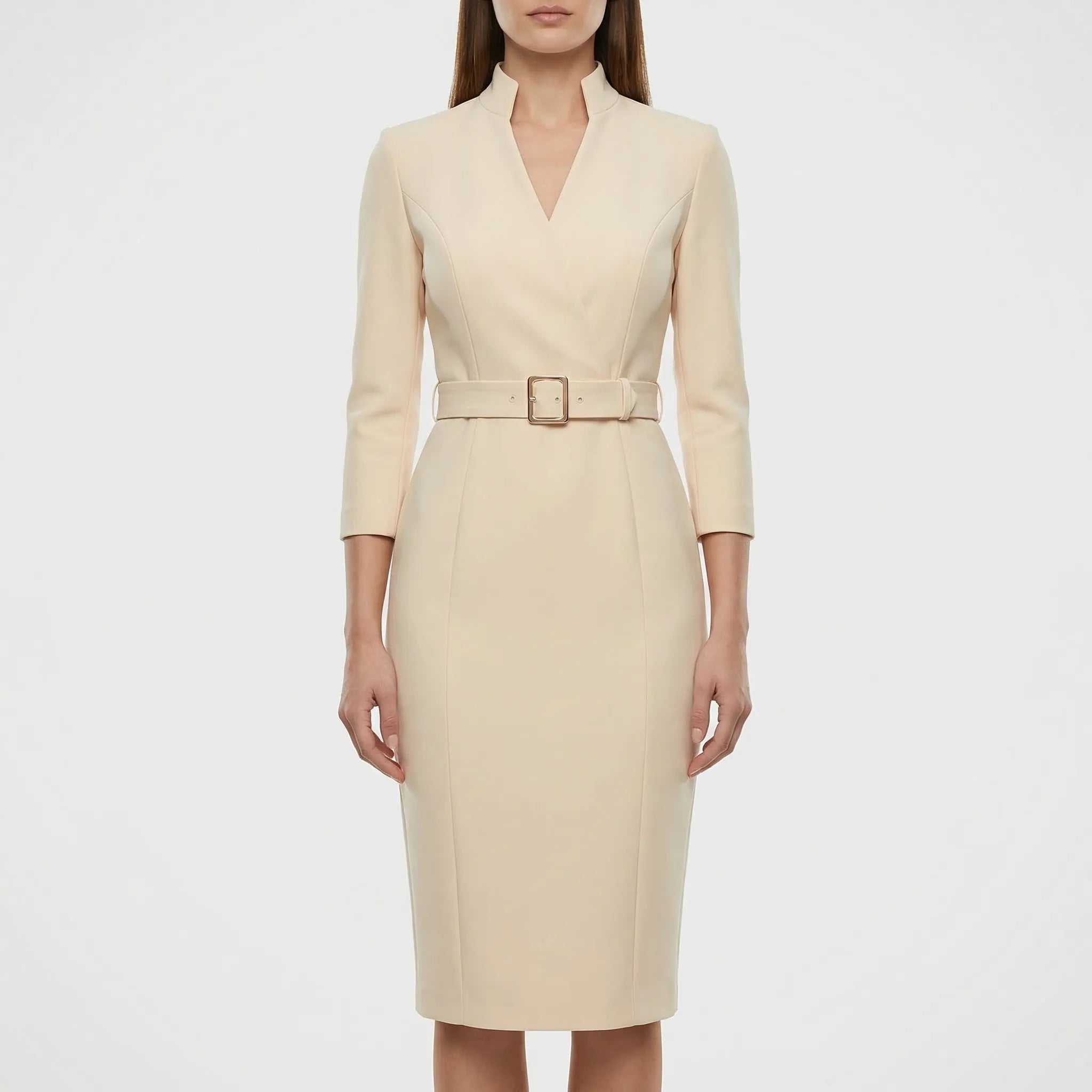 Velvara - Belted Wrap Midi Dress For Women
