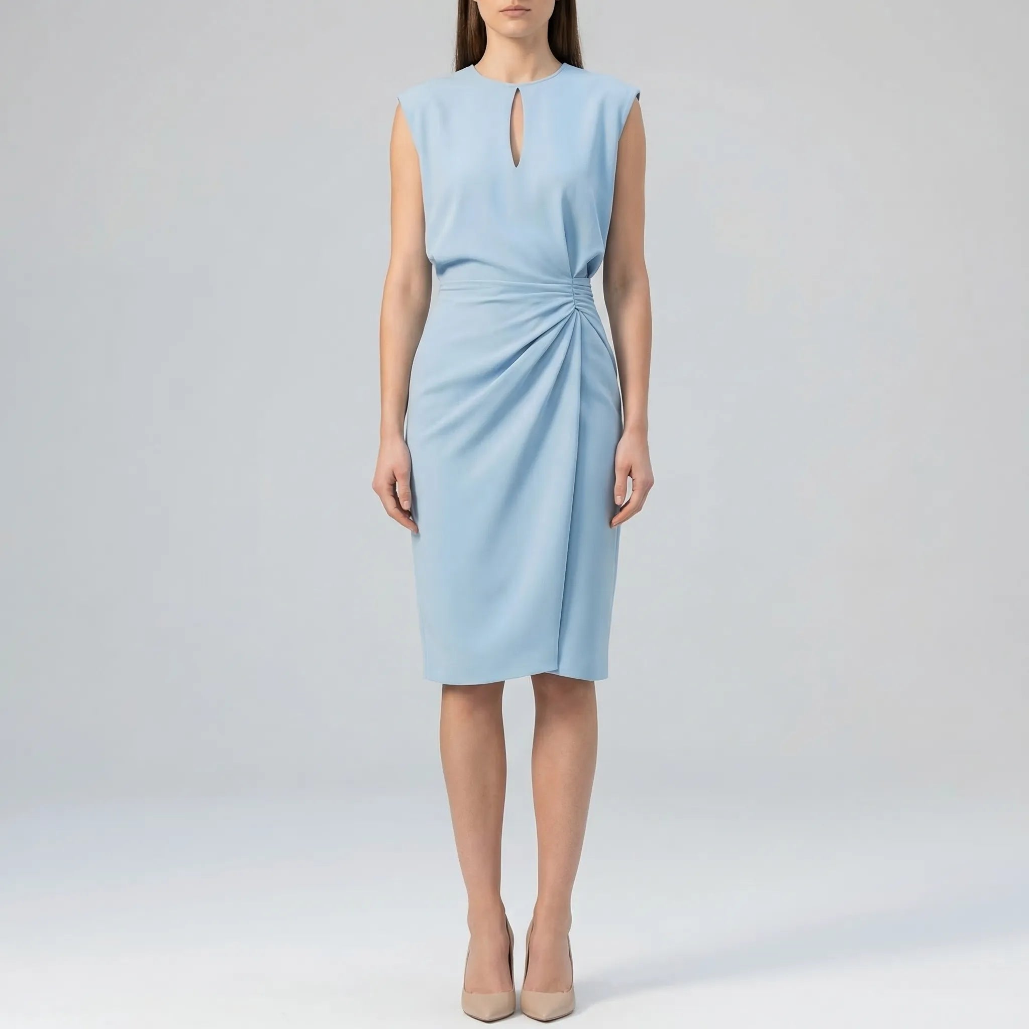 Velvyna - Sleeveless Keyhole Midi Dress