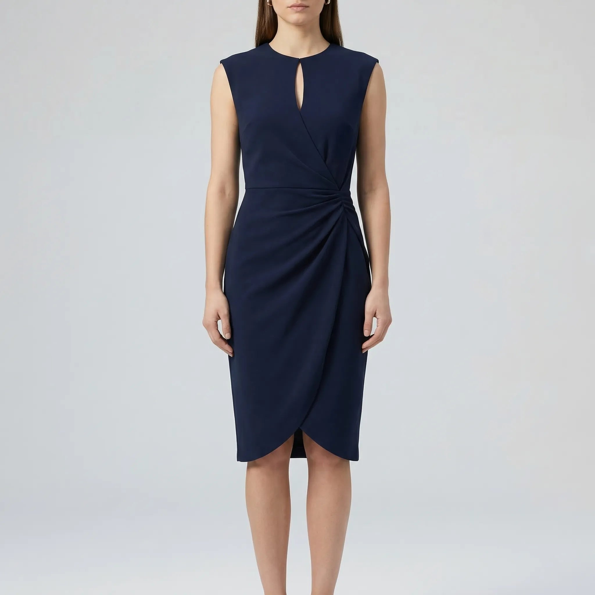 Velvyna - Sleeveless Keyhole Midi Dress