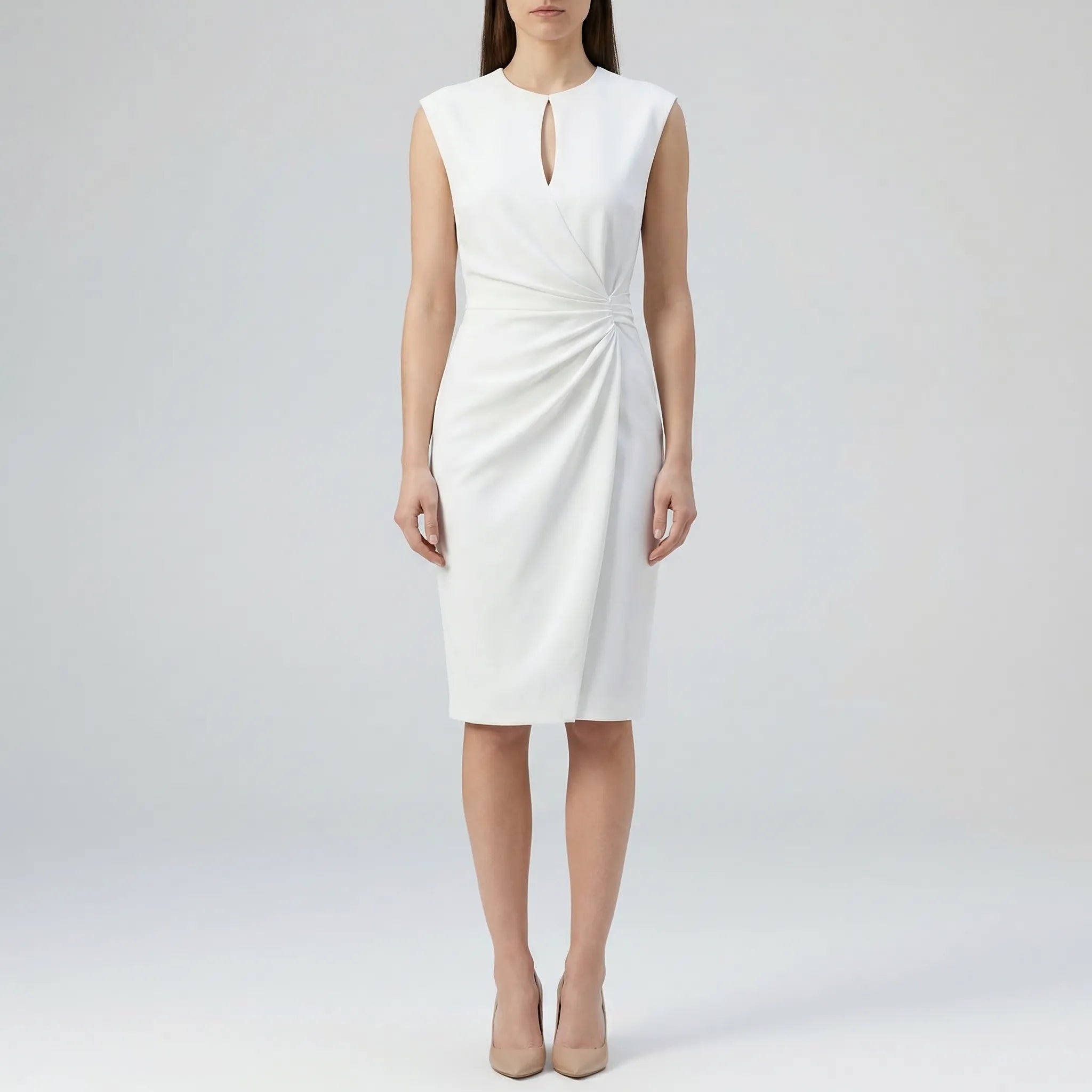 Velvyna - Sleeveless Keyhole Midi Dress
