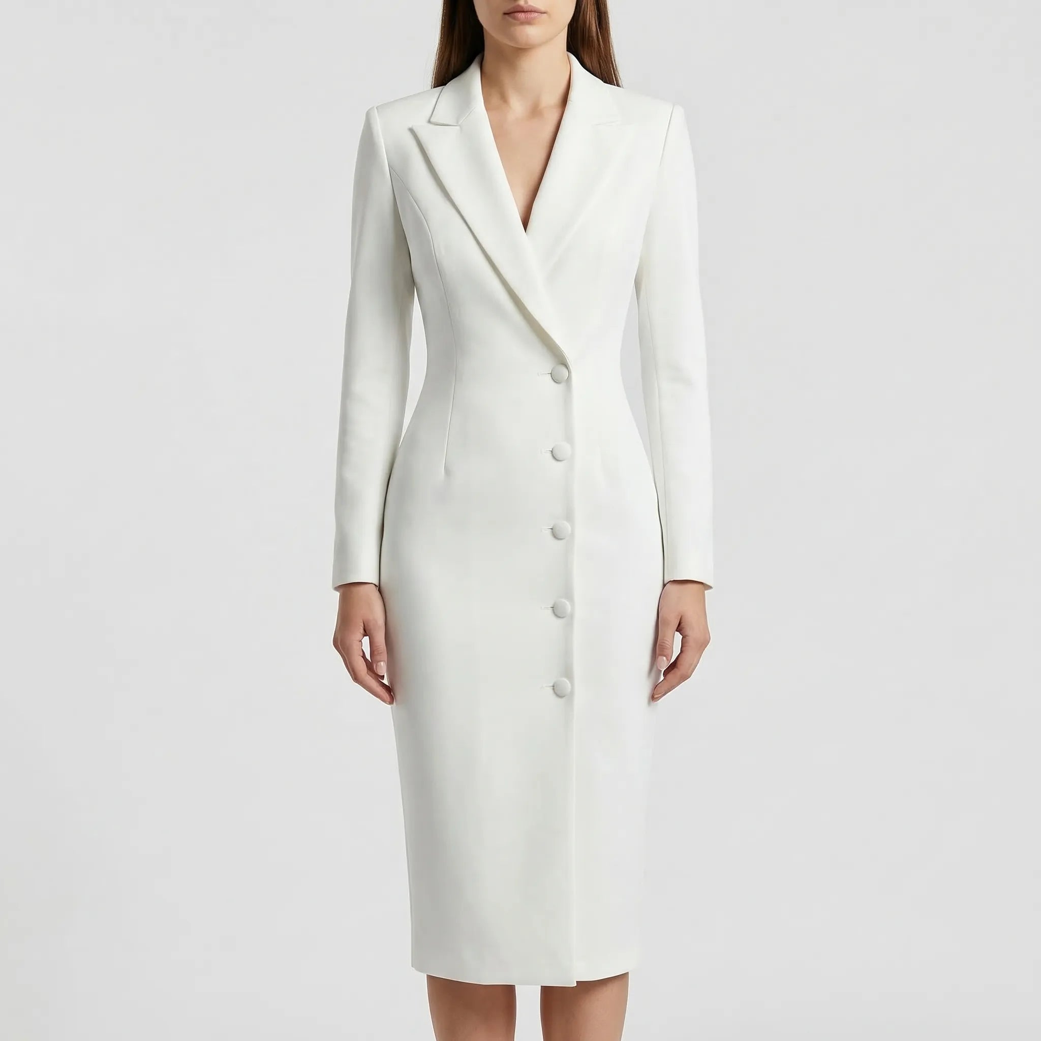 Clariva - Tailored Blazer-Style Midi Dress