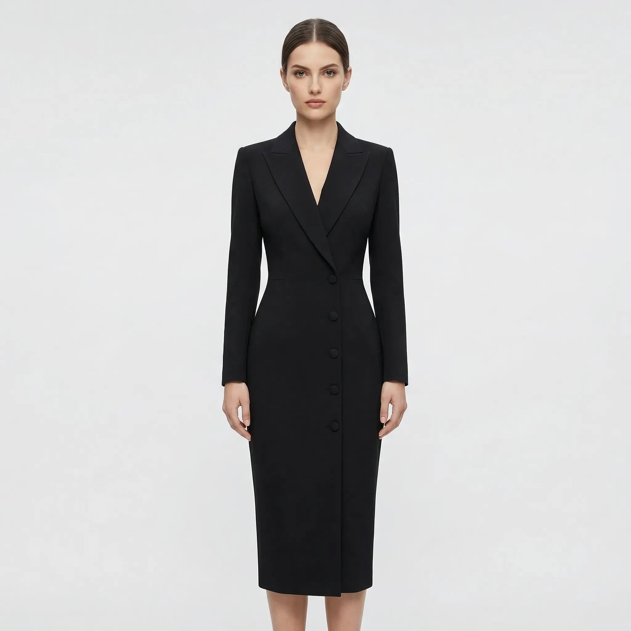 Clariva - Tailored Blazer-Style Midi Dress