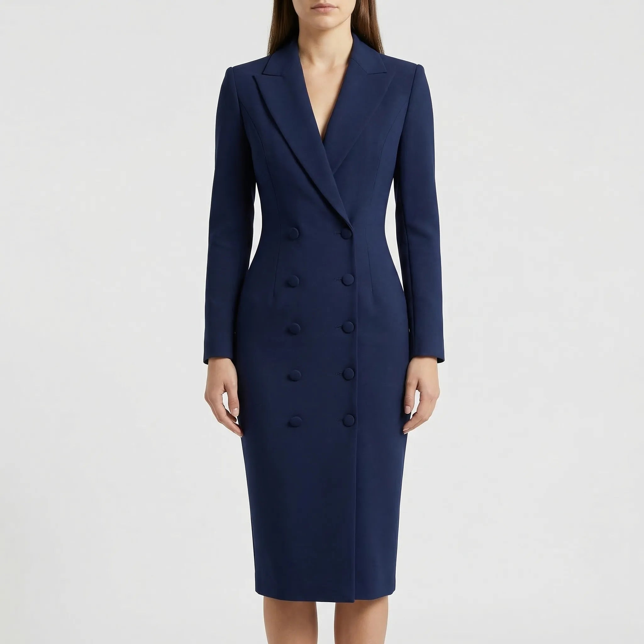 Clariva - Tailored Blazer-Style Midi Dress