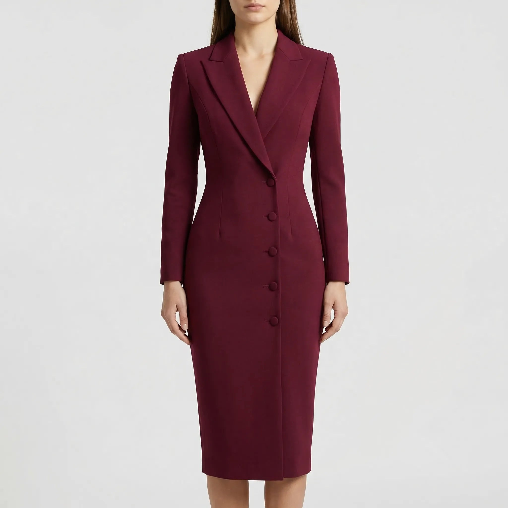 Clariva - Tailored Blazer-Style Midi Dress