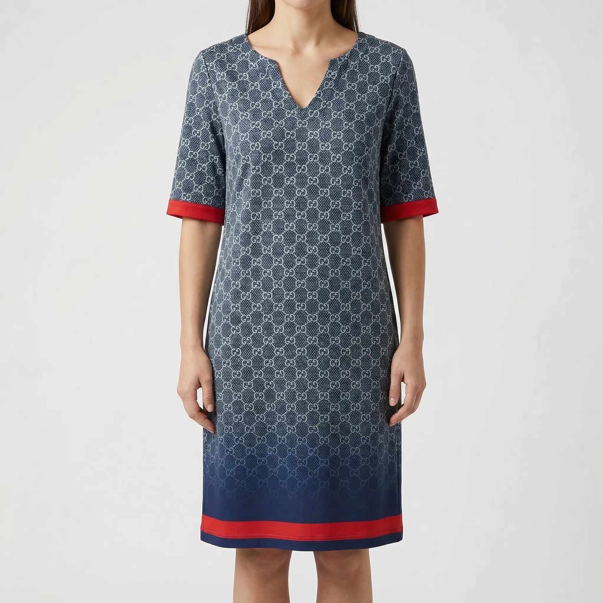 Floriven - Long-Sleeve Abstract Floral Shift Dress
