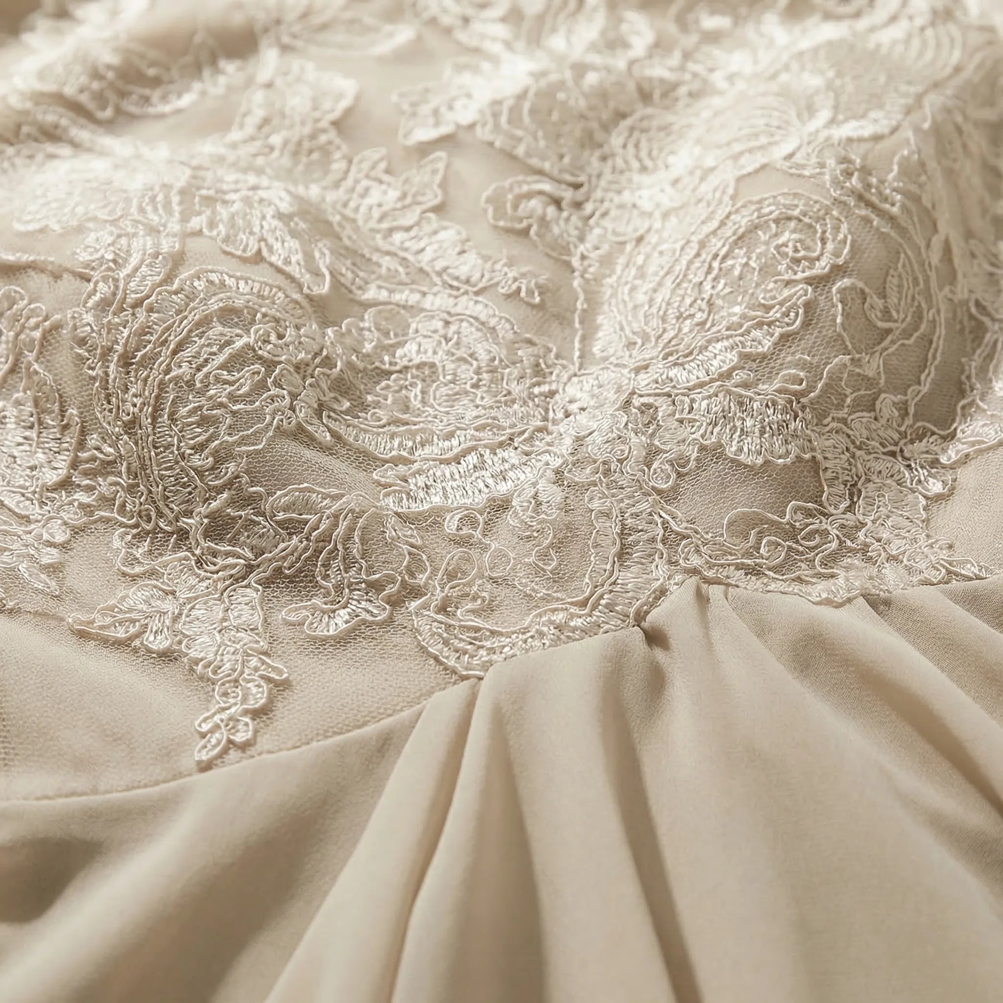 Florvelle - A-Line Midi Dress With Lace Bodice