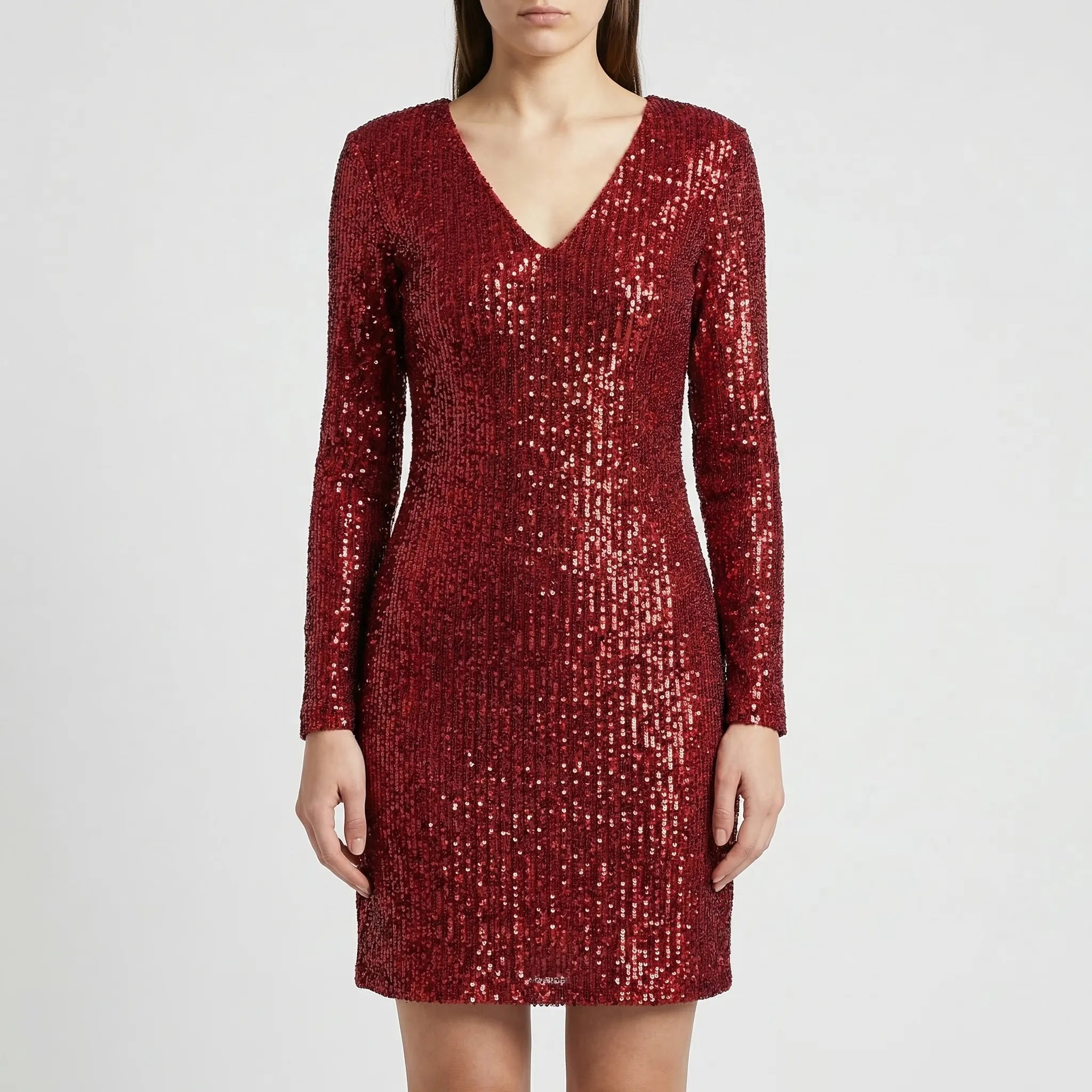 Glimmra - Long Sleeve Wrap Style Mini Dress