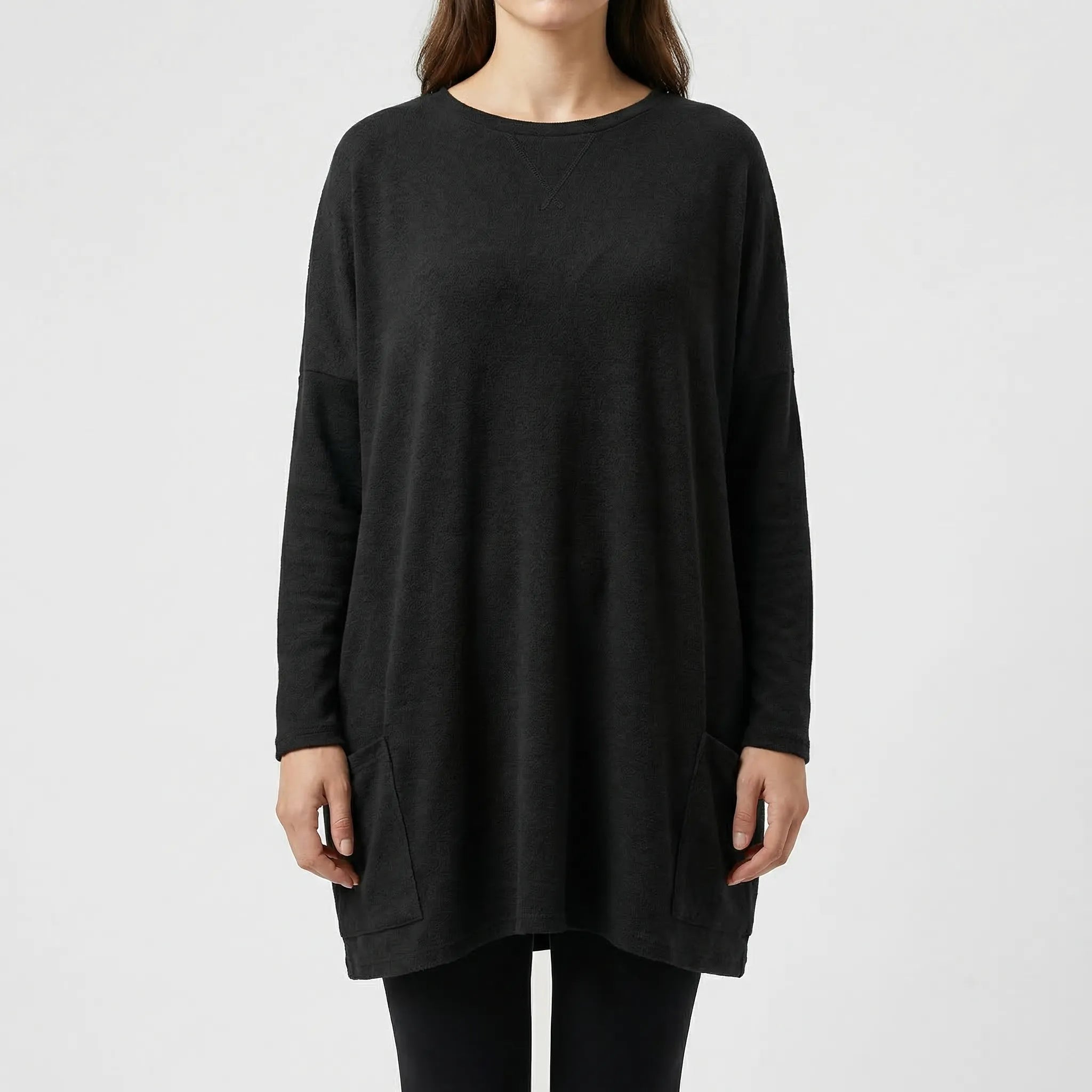 Sofella - Long Sleeve Oversized Tunic Dress