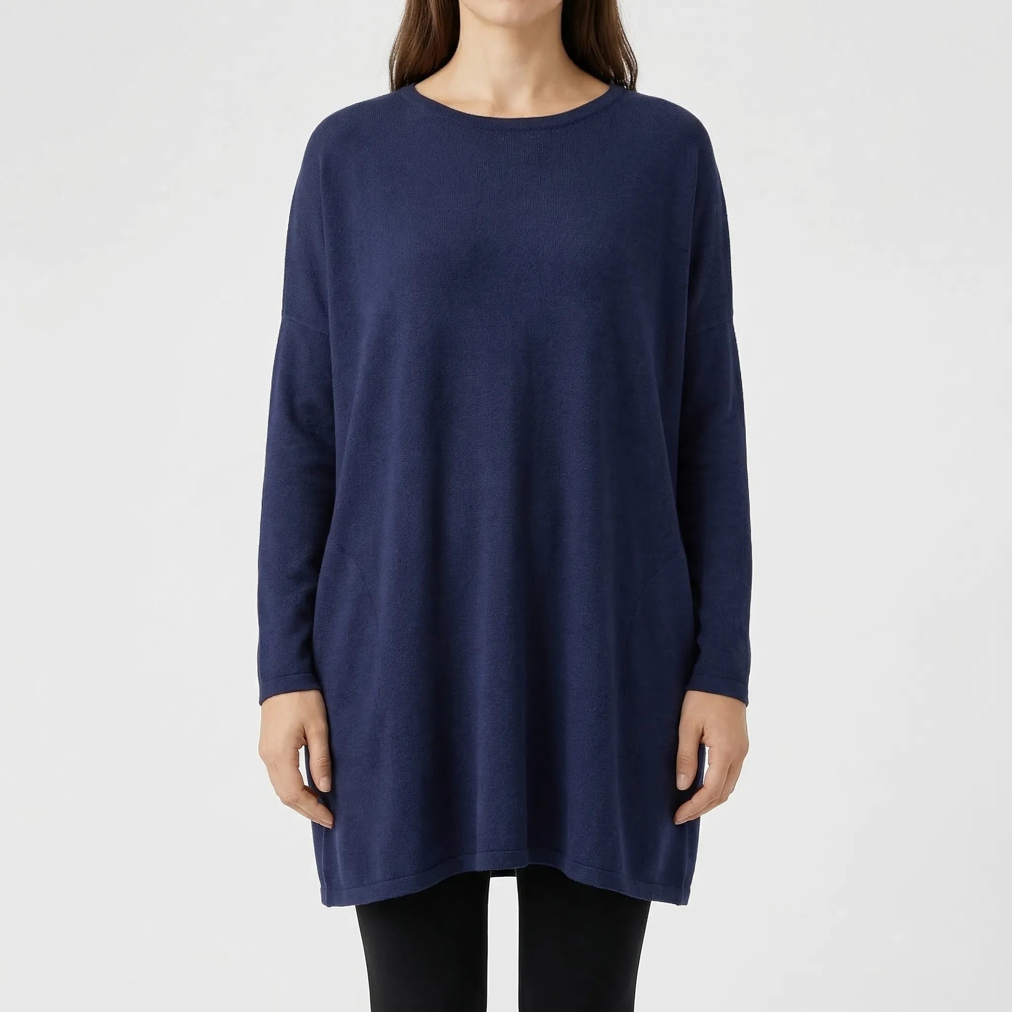 Sofella - Long Sleeve Oversized Tunic Dress