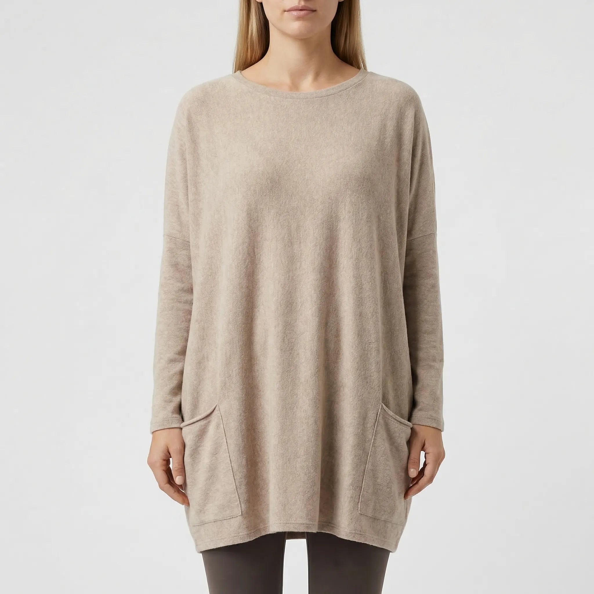 Sofella - Long Sleeve Oversized Tunic Dress