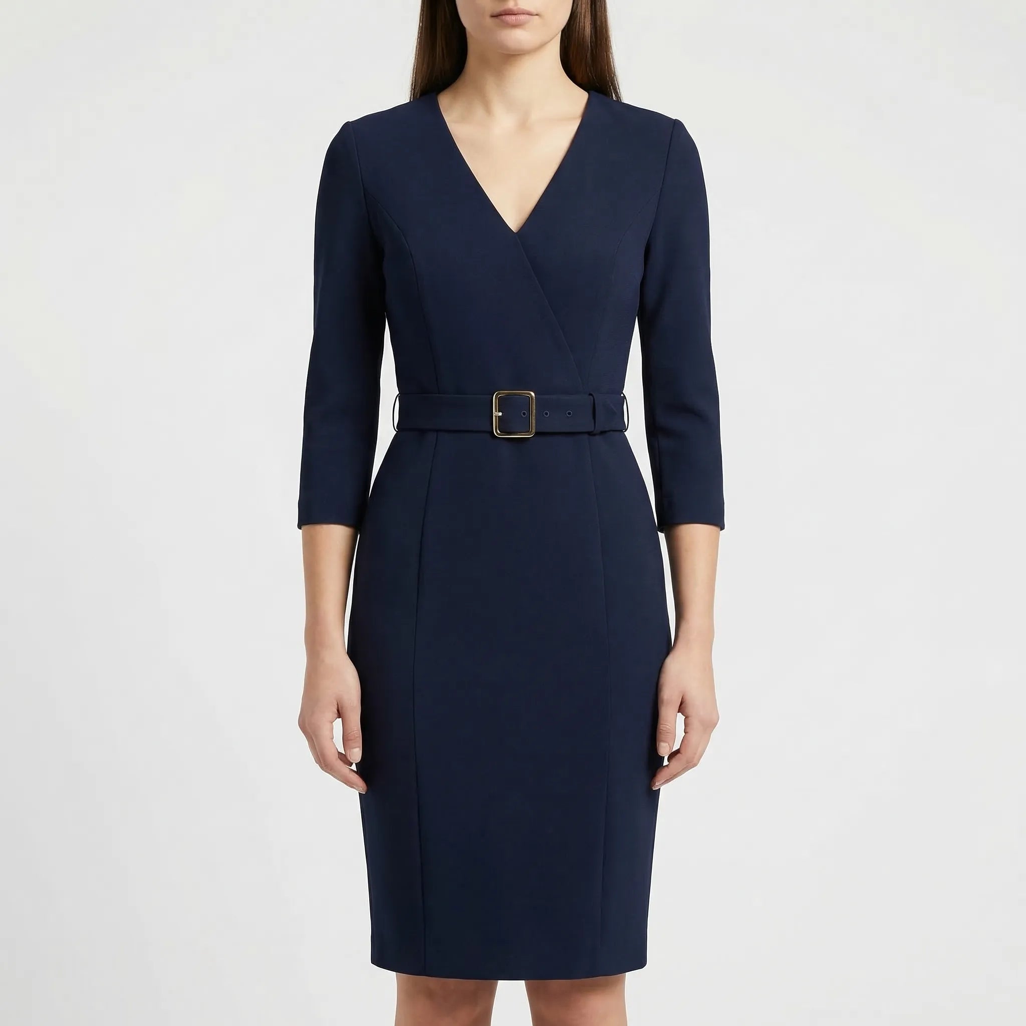 Velvara - Belted Wrap Midi Dress For Women