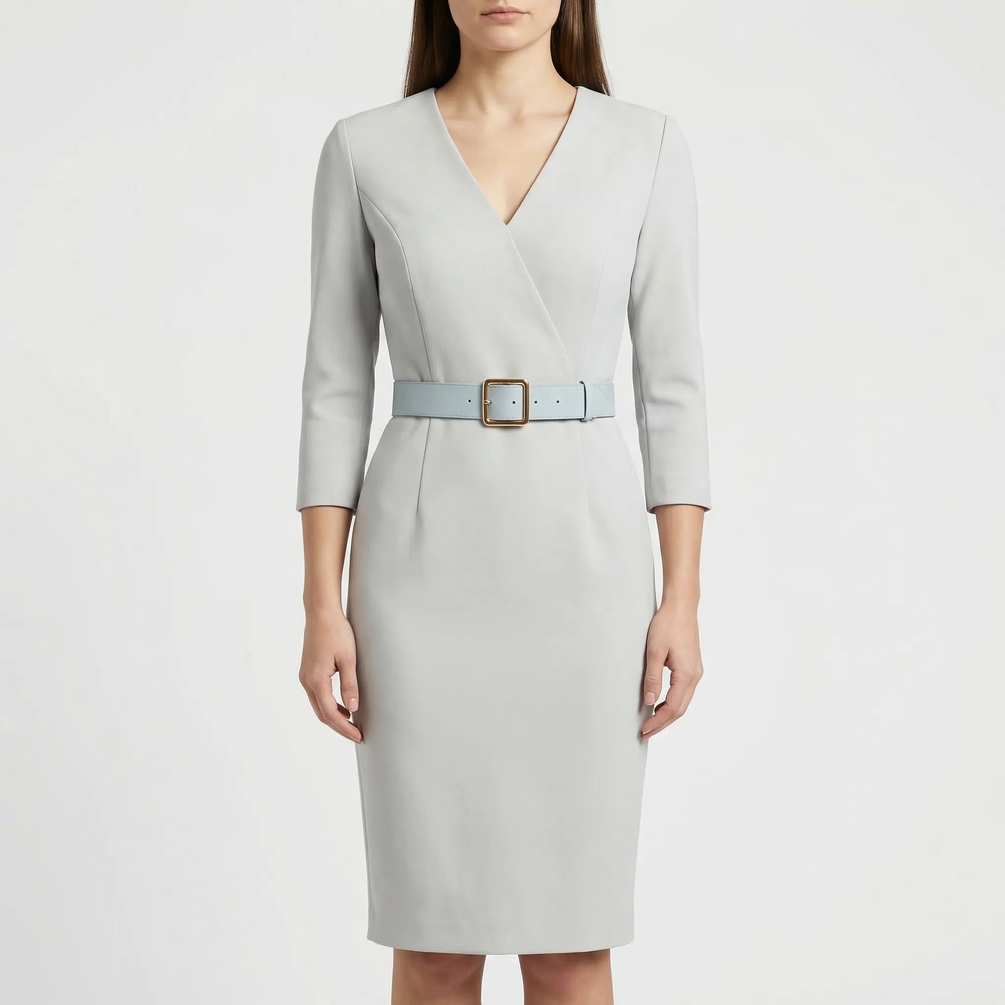 Velvara - Belted Wrap Midi Dress For Women