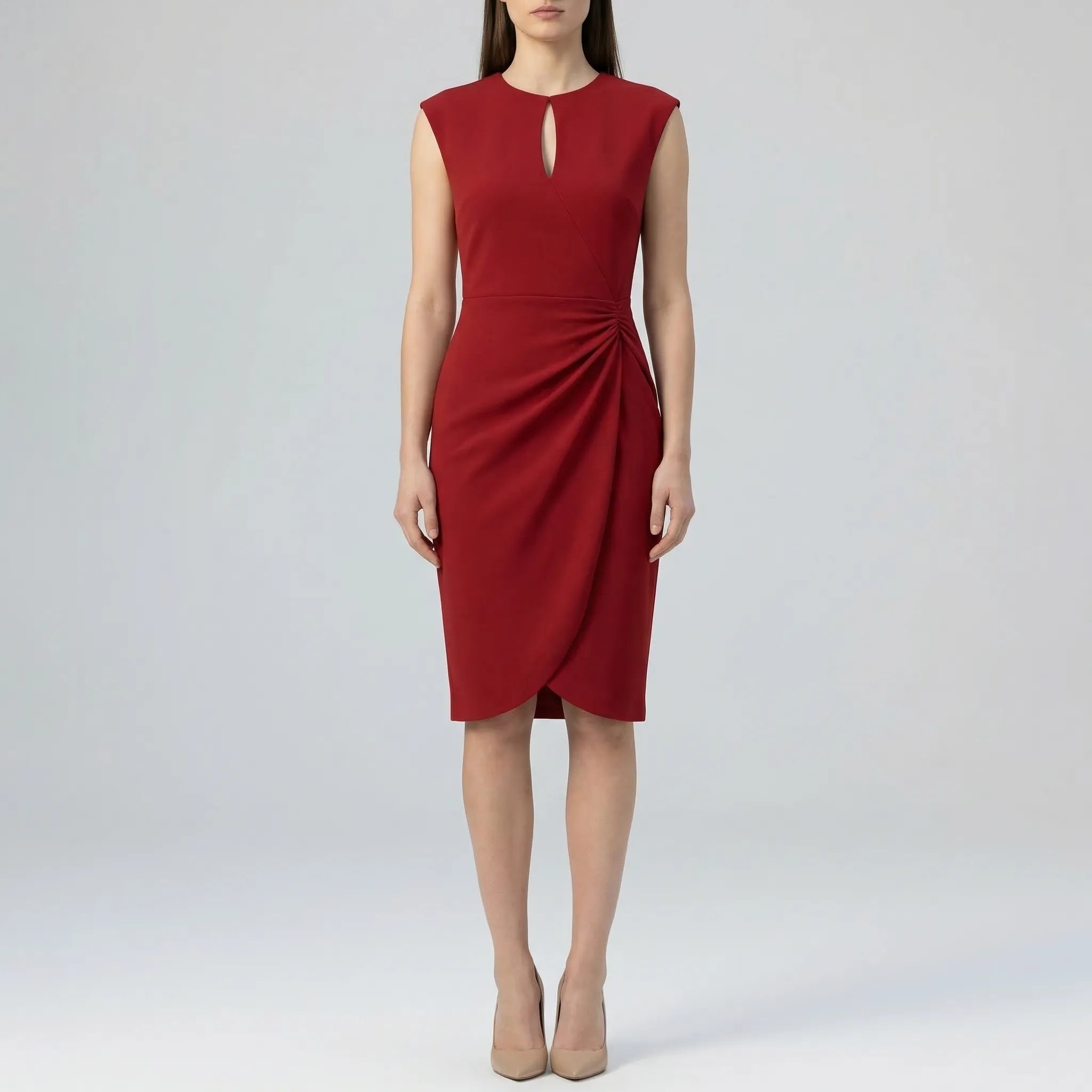 Velvyna - Sleeveless Keyhole Midi Dress