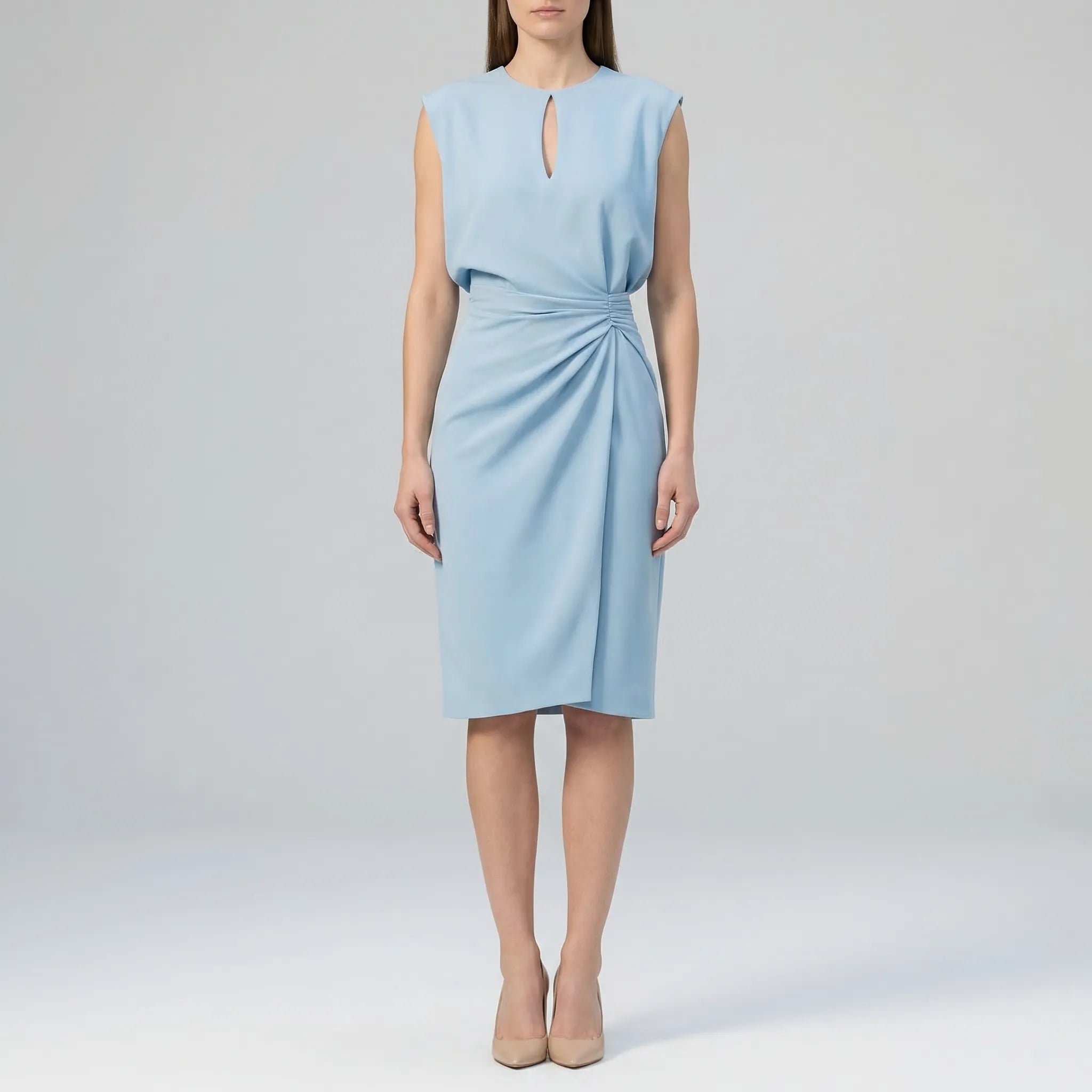 Velvyna - Sleeveless Keyhole Midi Dress