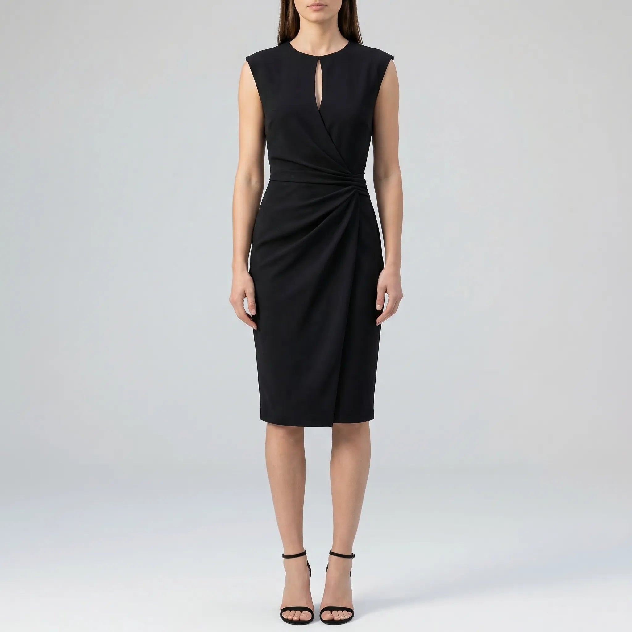 Velvyna - Sleeveless Keyhole Midi Dress